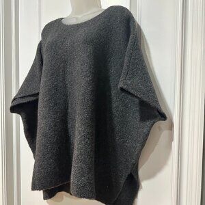 New PURE by DKNY Dark Grey Chunky Short Sleeve Sweater, Size M/L (NWT)